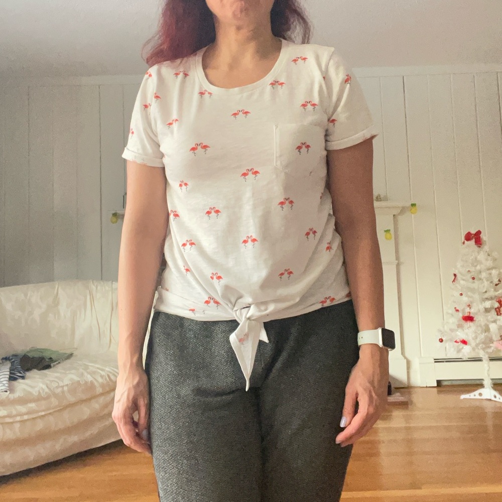 J.Crew Factory Flamingo Tee (cotton blend)